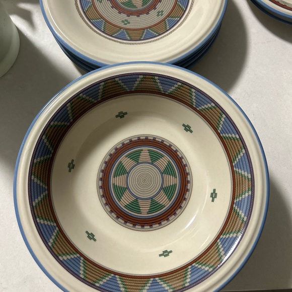 STUDIO NOVA LIMA Vintage Woven Print Hypnotic Plates, Coffee Cups 18 pieces - Picture 13 of 16